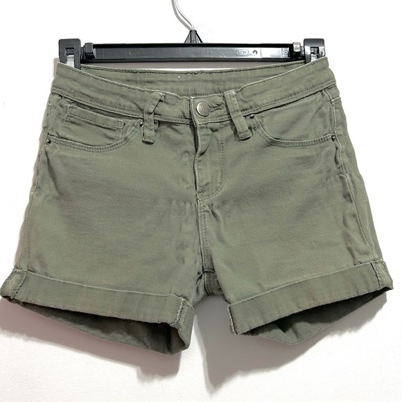 YMI Olive Green Jean Shorts - Picture 1 of 6
